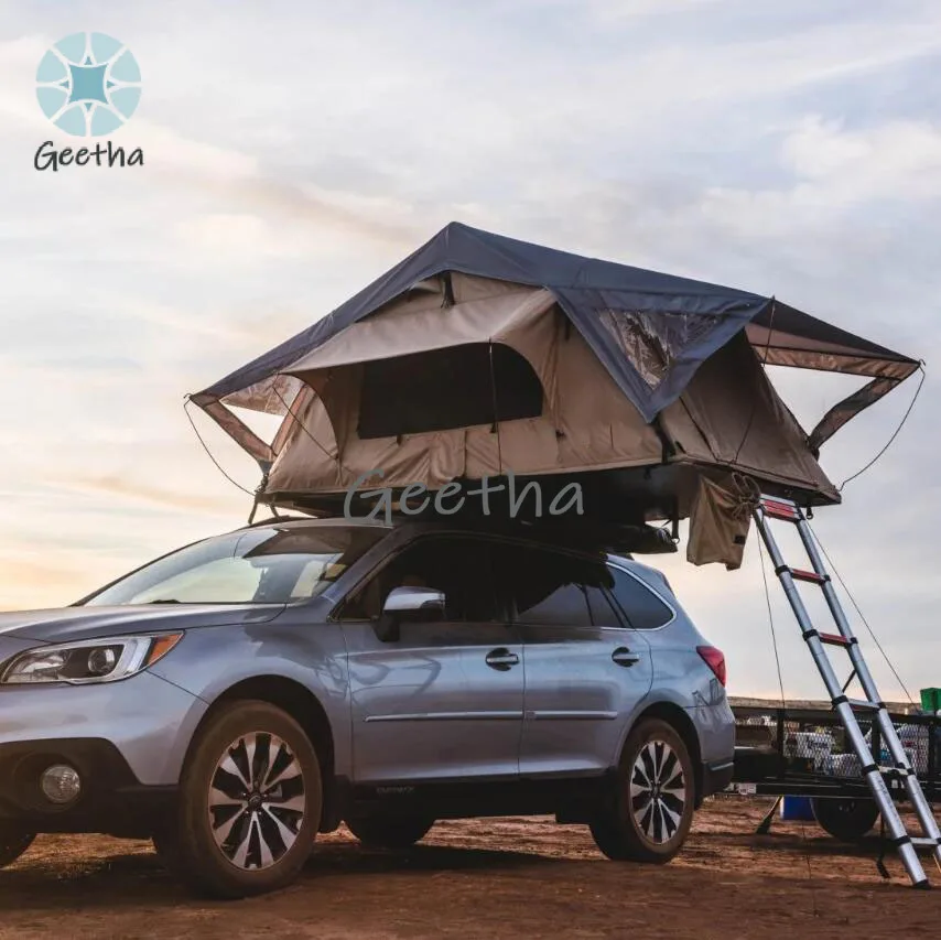 

HOTO outdoor Camper Car 4X4 Roof Tent wholesale soft shell insulated light weight RTT car roof top tent for 4 person