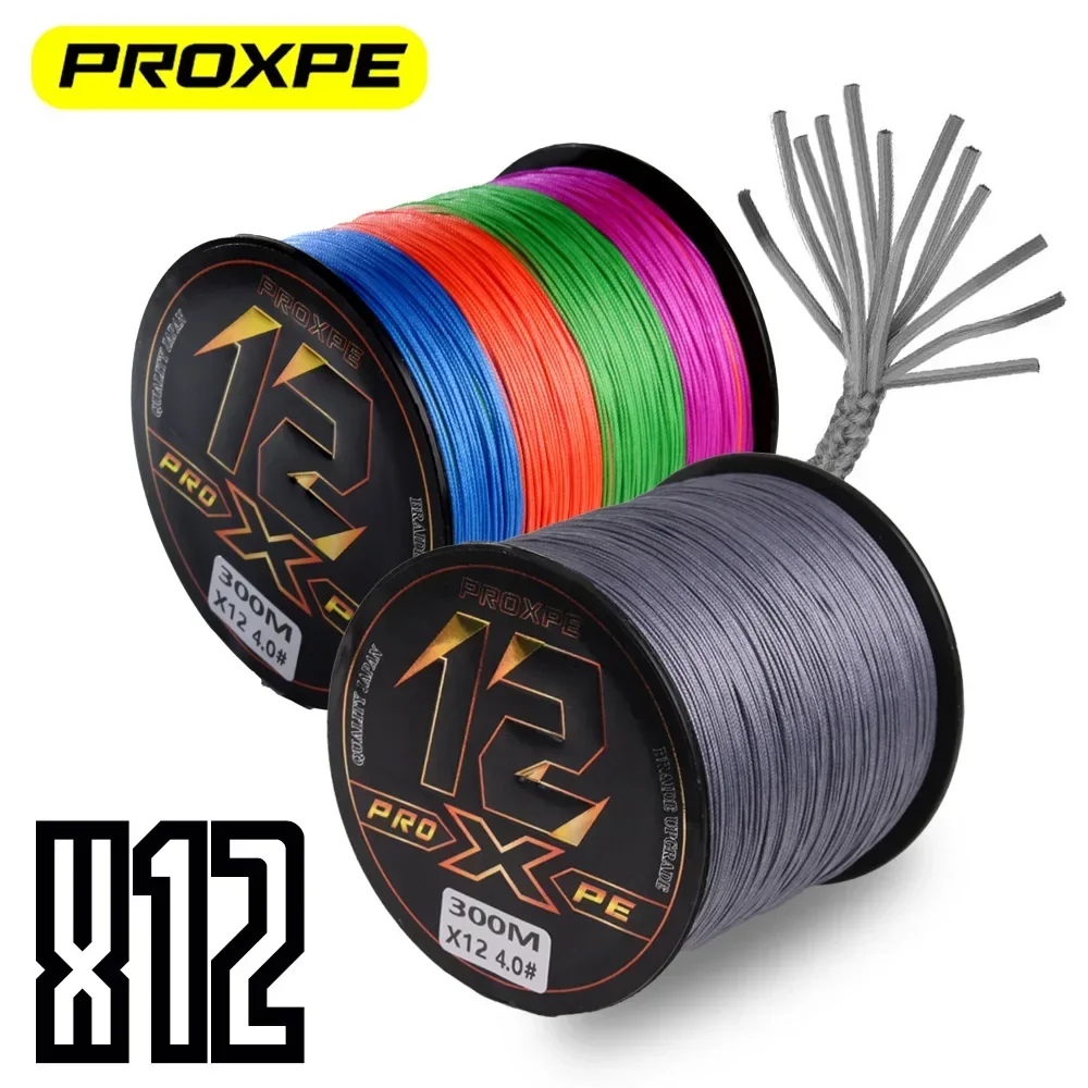 PROXPE X12 Braid Fishing Line Super Strong 12 Strands Japan Multifilament Smooth PE Fly Carp Wire 300M 1000M 500M 100M Pesca