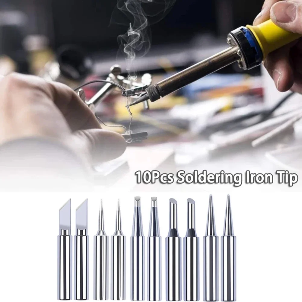 Soldering Iron Soldering Iron Tip 10 Pcs/Set 10Pcs Copper Electric Iron For Soldering Station I+B+K+2.4D+3C Pure Copper