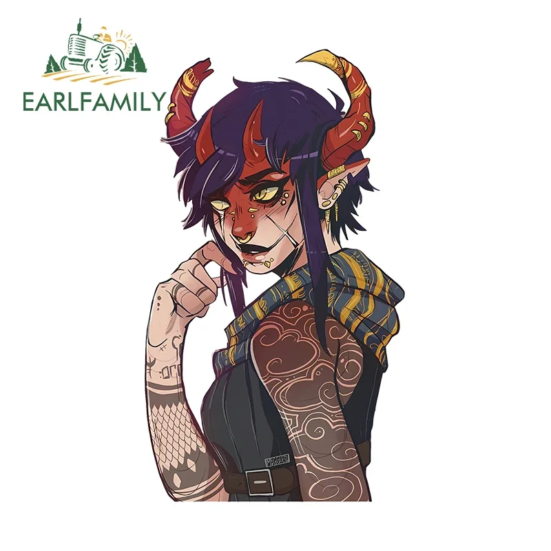 

EARLFAMILY 13cm x 7.5cm Monster Original Decals Tattoo Girl Fanart Car Stickers Sunscreen Motorcycle Vinyl Car Assessoires