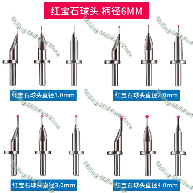 Imagem -02 - Ruby Tungsten Steel Ball Probe para Tesa Trimos Stylus Excêntrico Cabeça de Medição Medidores de Altura Altímetro Ponto de Contato mm 1pc