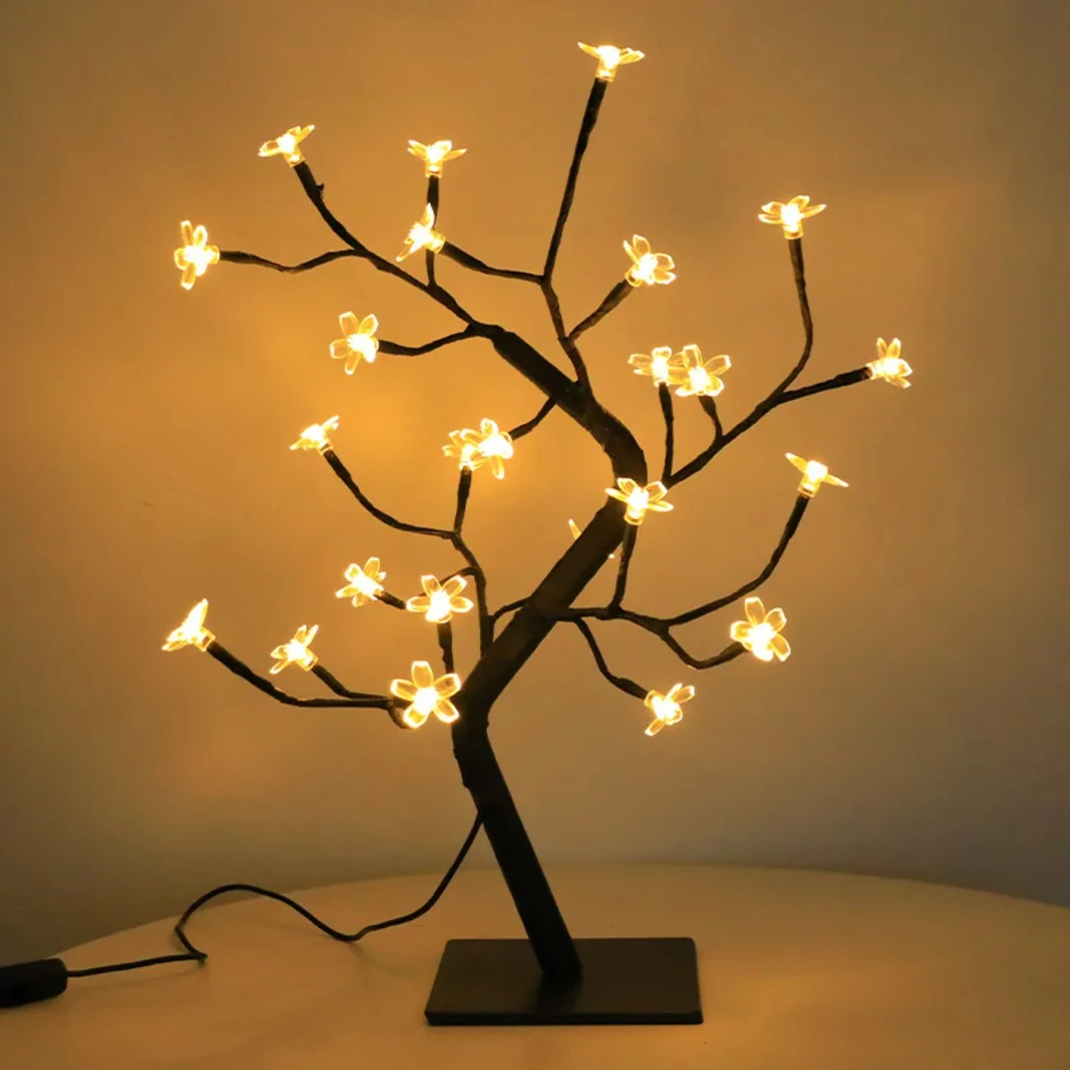 Tree Light Flower Tree Night Lamps Copper Wire Bedside Light  Table Branch Lamp  Living Bedroom  Xmas Decor Wedding