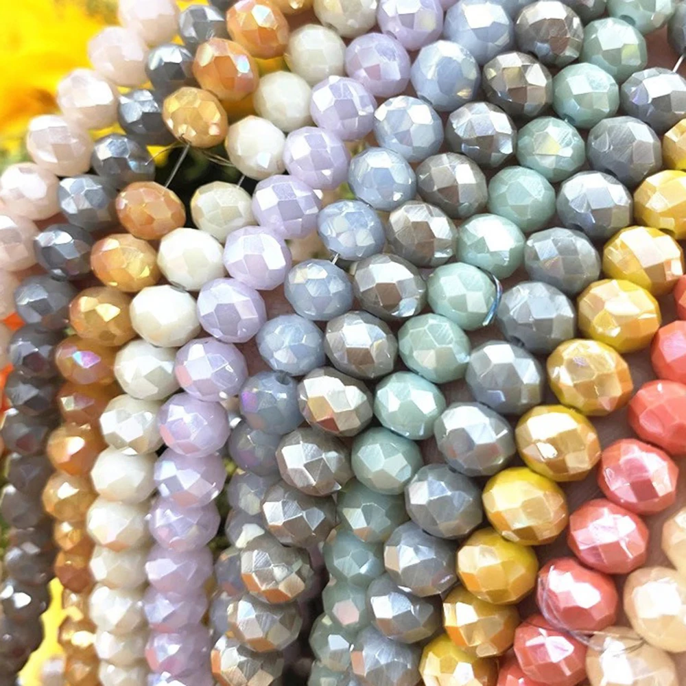 4mm 6mm 8mm Ronde 1 Strand Bal Kristalglas Losse Spacer Facet Kralen voor DIY Maken Sieraden handwerk Accessoires