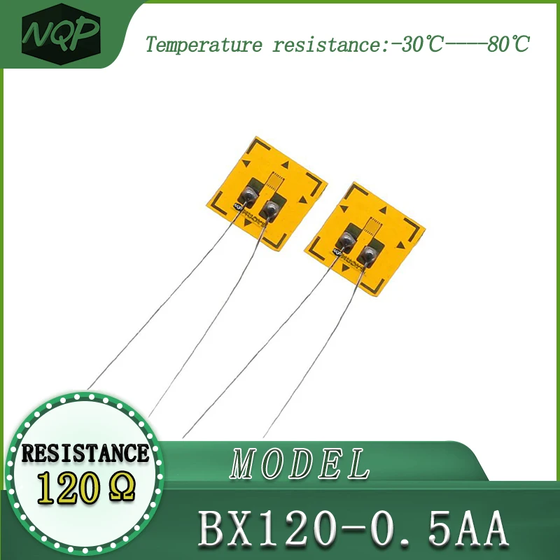 Strain Gauge BX120-0.5AA, high precision, resistive type, with a resistance value of 120 ohms, used for load cells.