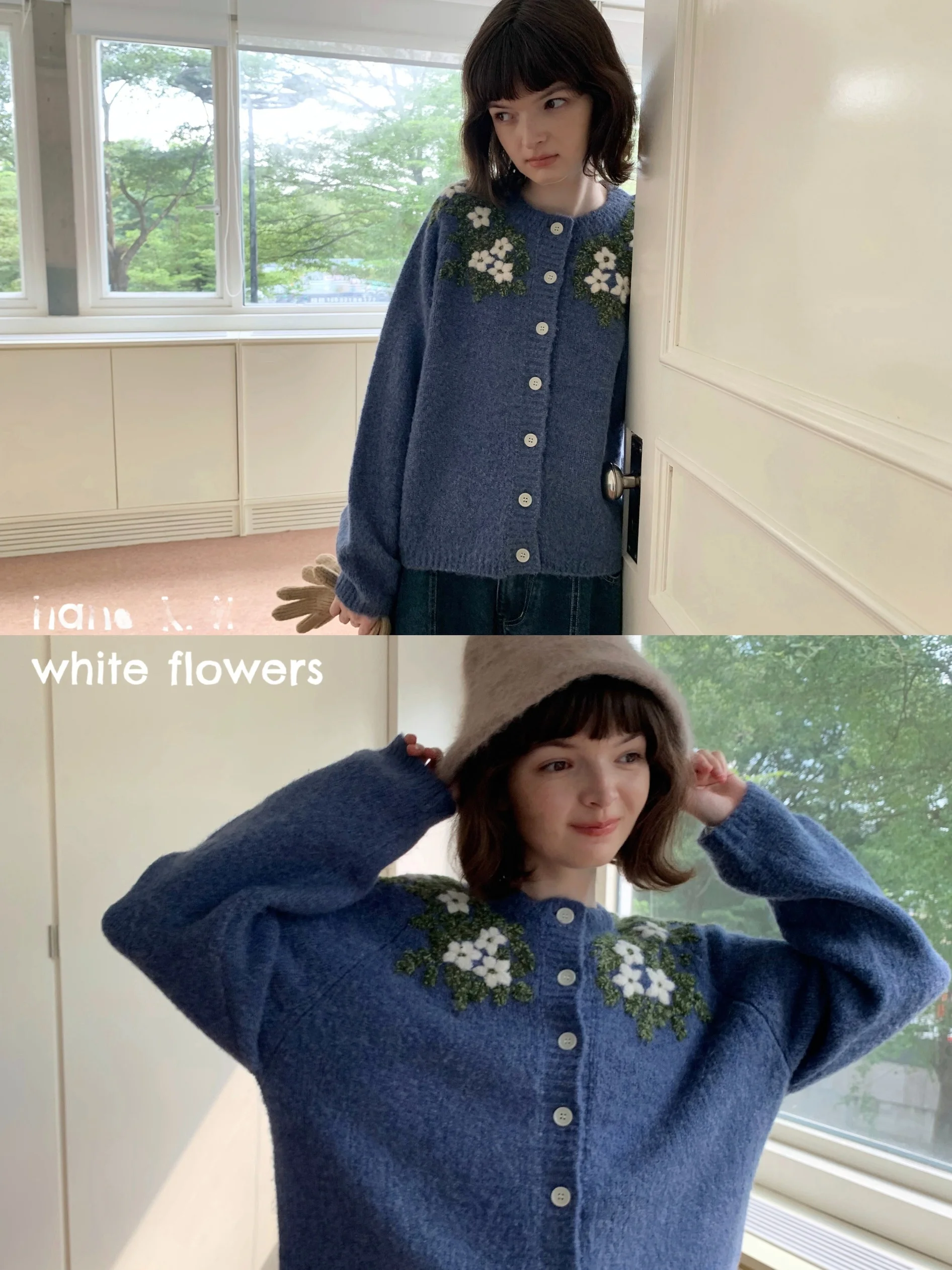 

Мягкий круглый свитер на одной пуговице с ручной вышивкой 3D-цветами для женщин Melo Molly, осенне-зимний вязаный топ