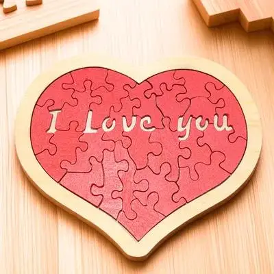 

1Set Wooden Heart Puzzle DIY Educational Jigsaw Valentine Gift Enhance Hands-on Logical Thinking Children