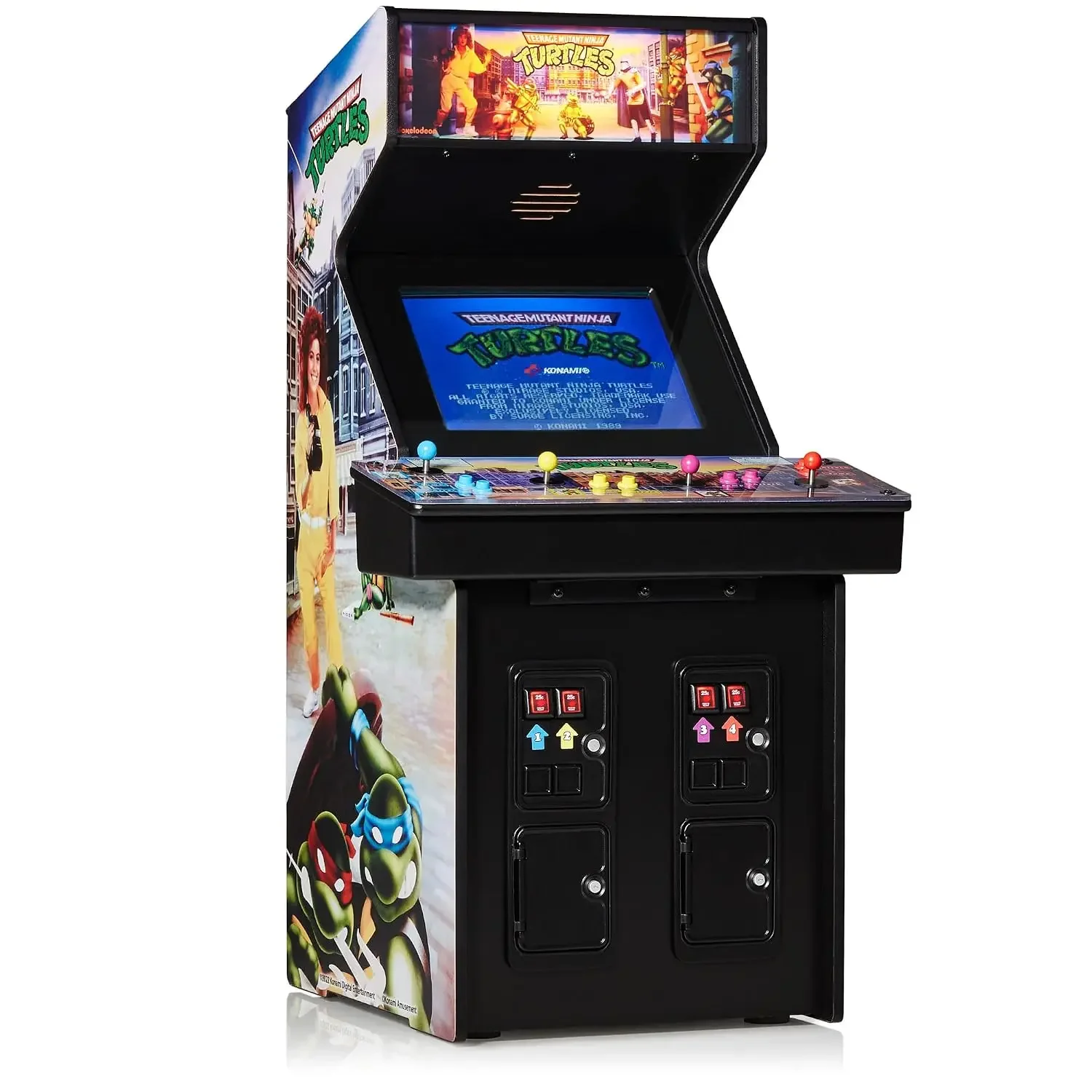 Numskull Teenage Mutant Ninja Turtles Collector's Edition Mini Arcade - 1/4 Scale Authentic Wooden Replica, Original ROM