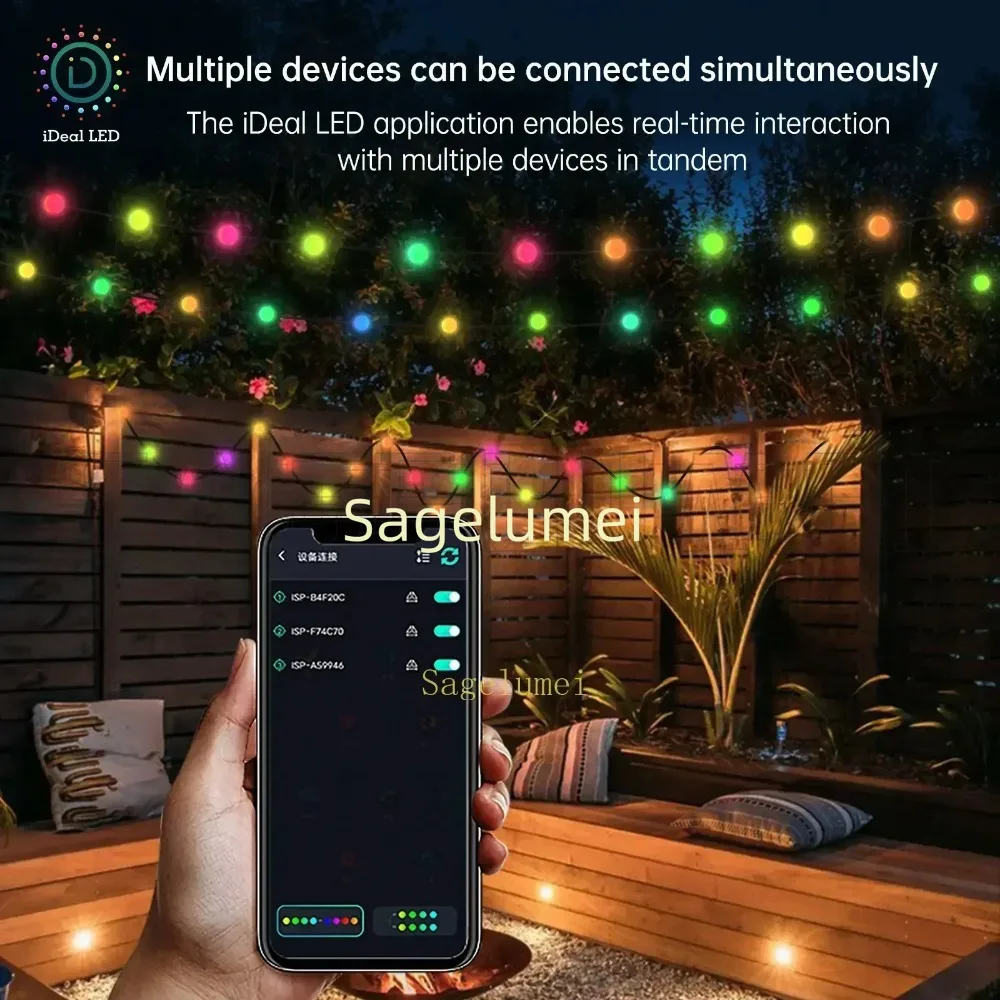 RGB Dreamcolor WS2812B Led قطاع الذكية APP عيد الميلاد جارلاند ضوء مقاوم للماء عطلة حفلة الستار غرفة Led سلسلة الجنية أضواء