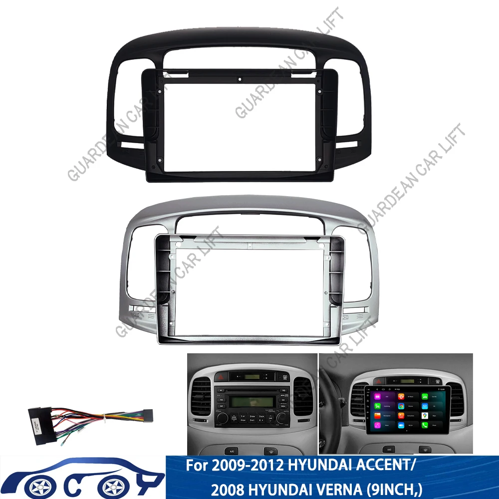 

Для HYUNDAI Accent 09-12 9 дюймов DVD стерео Рамка адаптер монтажная панель для приборной панели установочный комплект облицовки 2 Din Автомобильная радиоустановка
