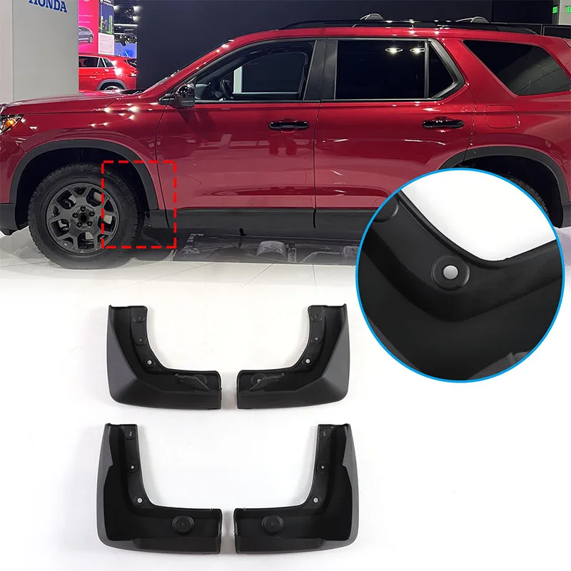 

For Honda Pilot 2024 PP material Black Mudflap Fender Mudguards Mud Flaps Guard Splash Flap 4Pcs Car Front Rear Mudflaps