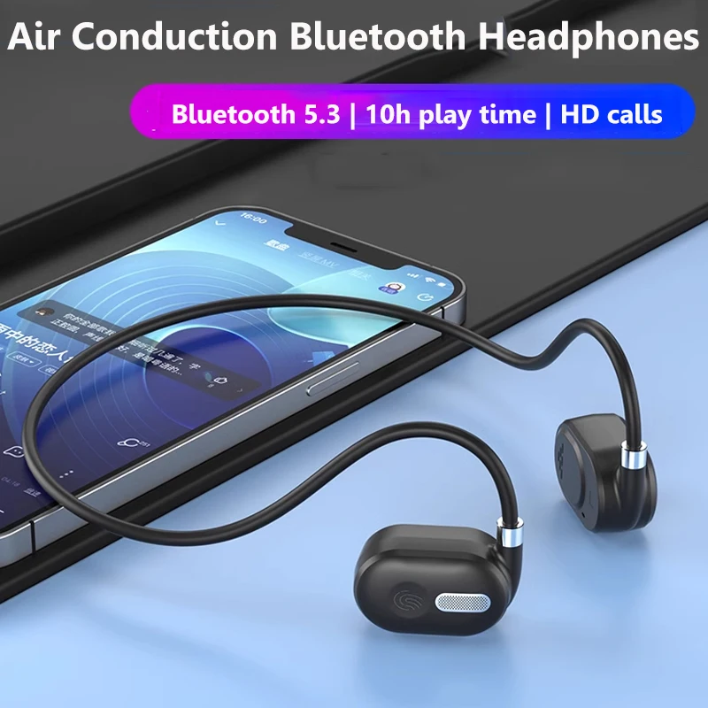 Open Ear Bluetooth Headphones Air Conduction Sports Earphone Wireless HD Call Stereo Music Headset for Running Driving TP-C Port