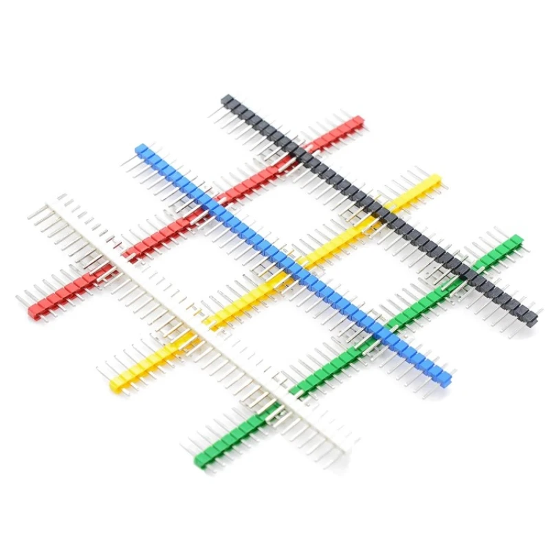 30PCS rame 40 Pin Breakable Pin Header 2.54mm Single Row maschio Header Connector Kit PCB Pin Strip 1*40P 2*40P per Arduino