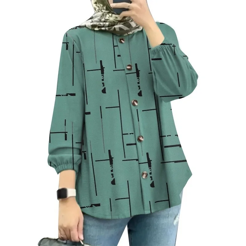 Chemise à fleurs musulmane malais pour femmes, nouvelle collection, à la mode, manches à bulles, lot d'usine, Abaya, Ramadan, dubaï, luxe, Islam, élégant