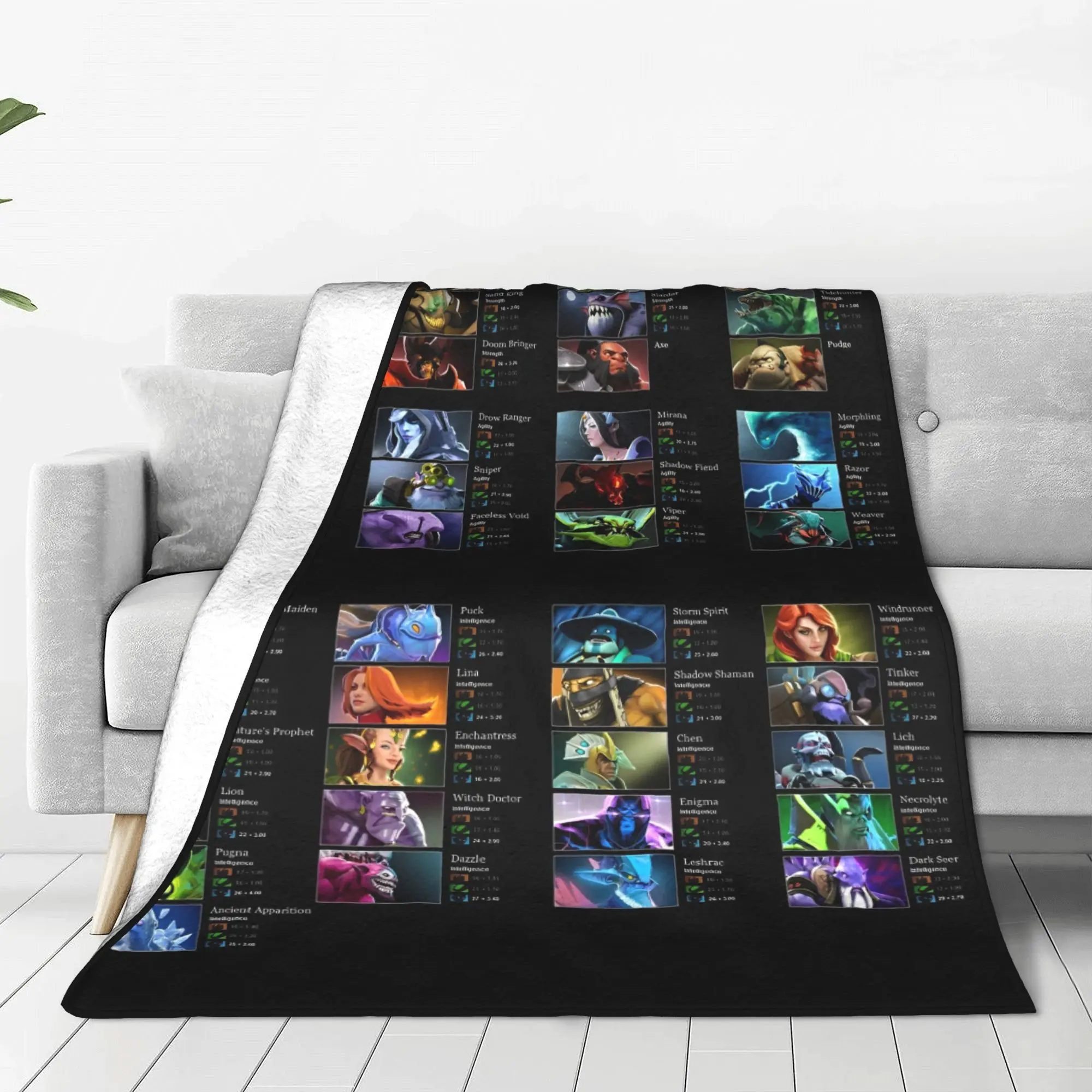 D-Dota Hero Collection Fleece Throw Blankets Hot Game Cartoon Blankets for Home Bedspreads Warm Outdoor Multi-function