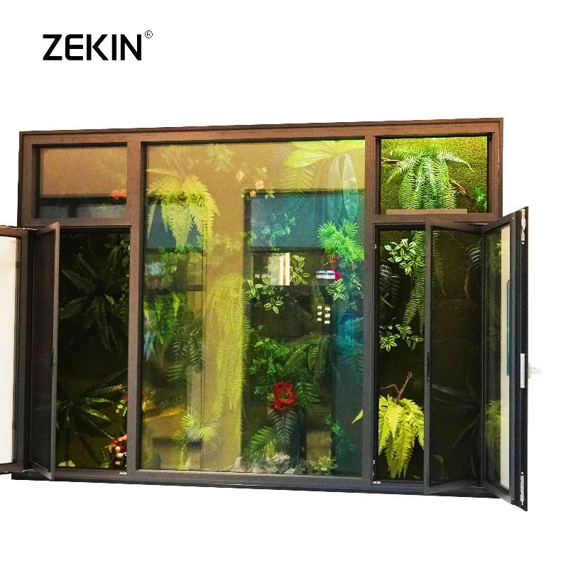Casement Window Customized Standard Aluminum Windows Hurricane Impact Double Tempered Glass Thermal Break Casement Window
