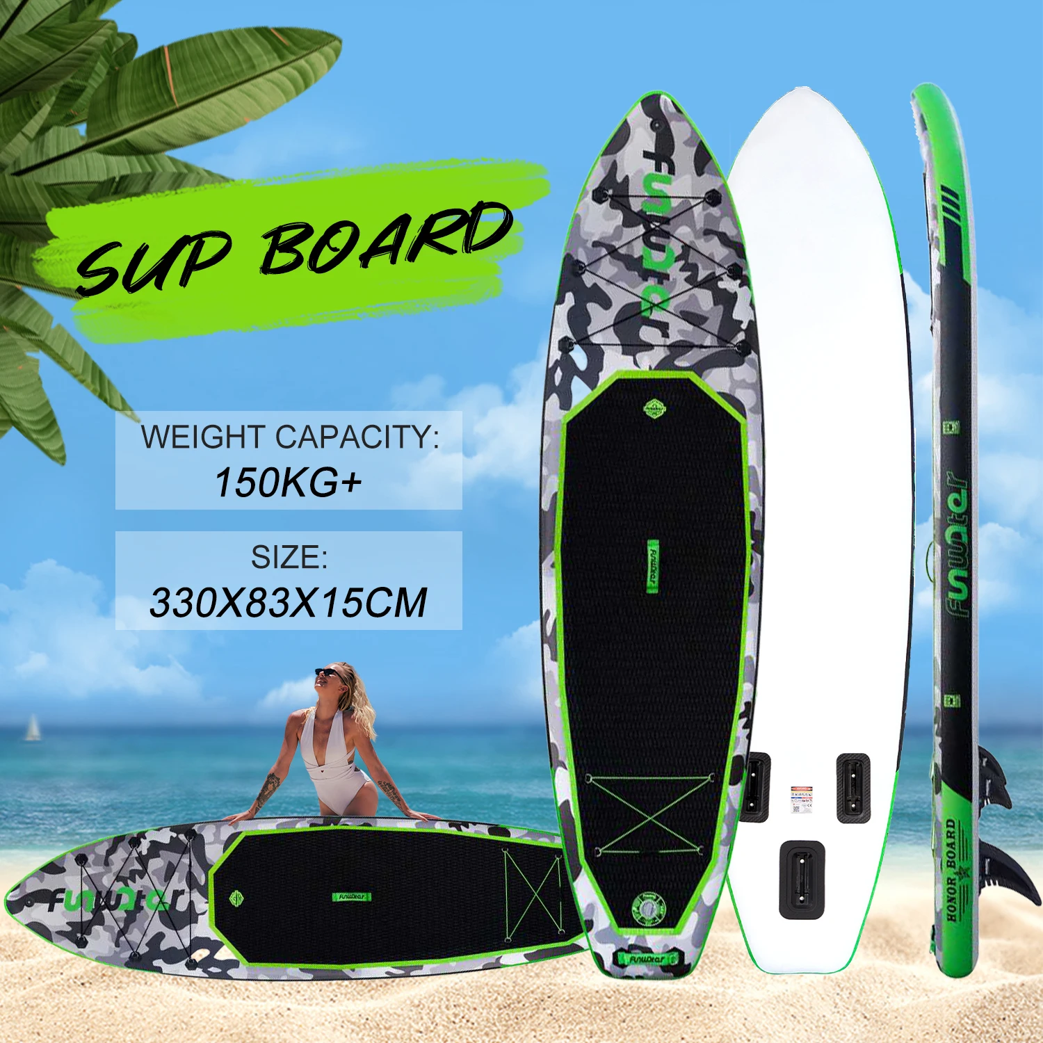 

Hot Sale Inflatable SUP Board Paddleboarding Stand Paddle Surf Board With Standard Accessories For Waterplay & Surfing
