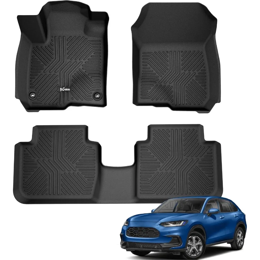 

AllWeather Protection TPE Floor Liners for Honda HRV 2023 2024 2025 2026 Including Hybrid Front and Second Row Car Floor Mats w