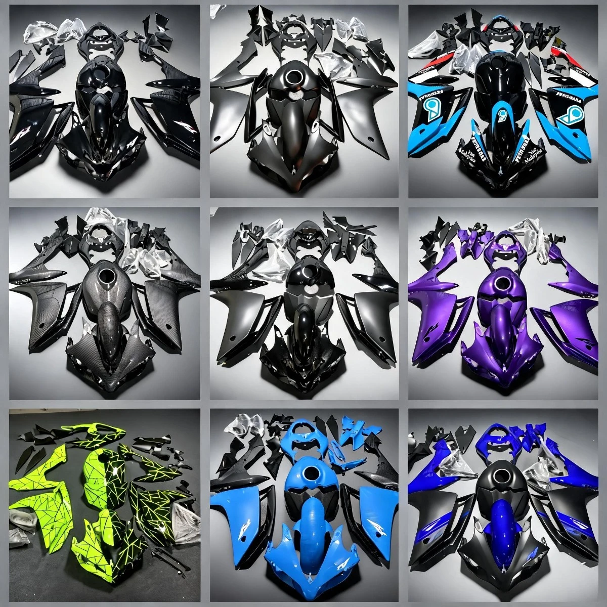 Motorcycle full fairing kit fit for Yamaha YZF YZFR1 07 08 R1 2007 2008 Body Shell Kit ABS Plastic fairings bodywork kits