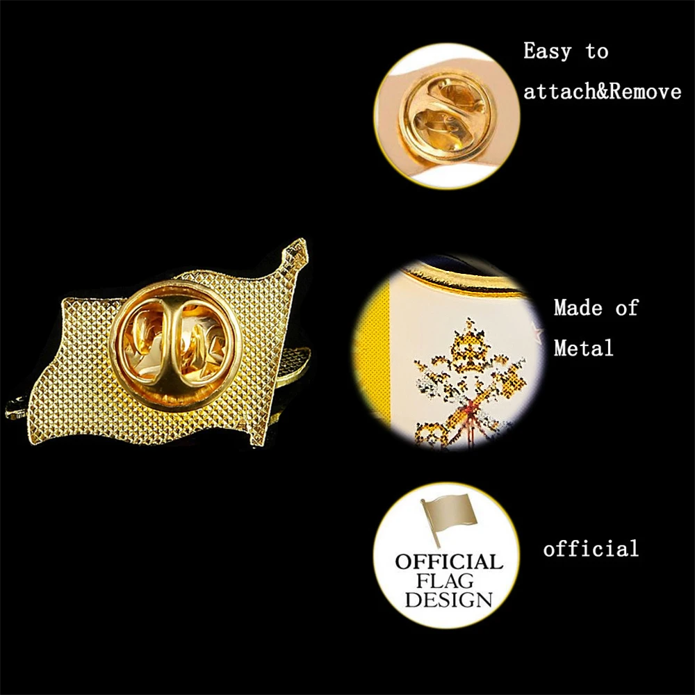 Vatican Nation Gold Plated Flag Badge Pin Brooch Christian Believe Pin Collectible