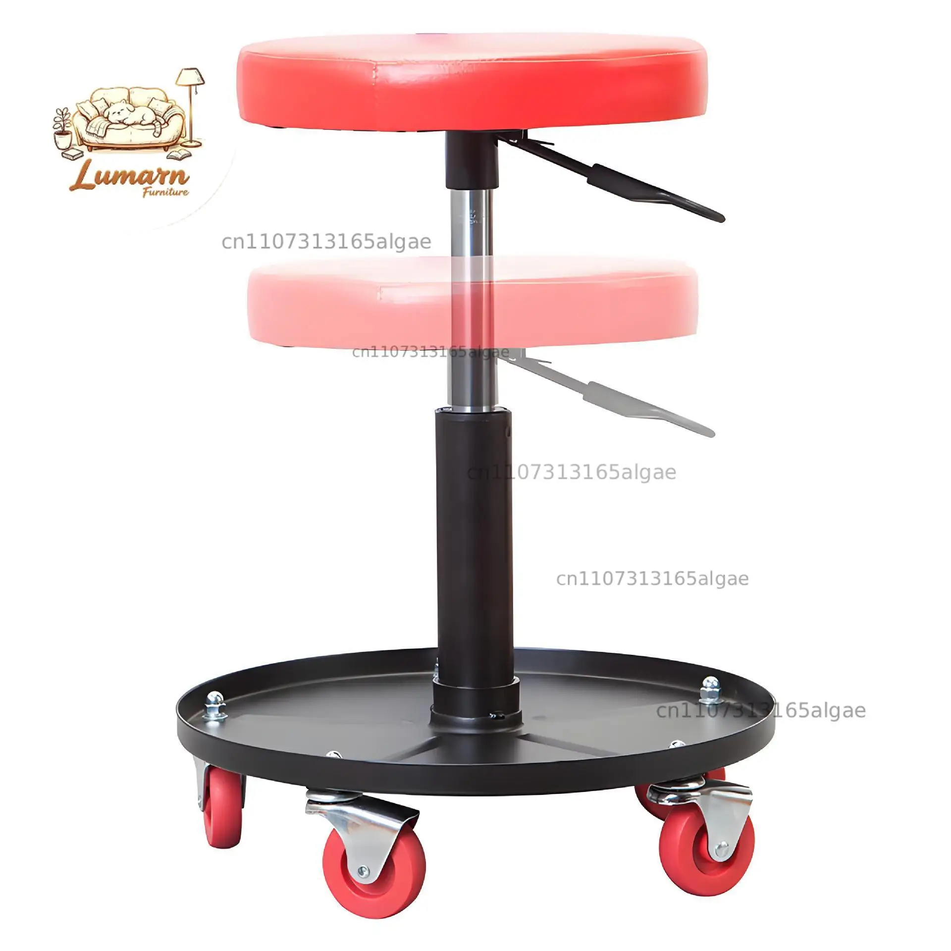 Auto Repair Stool Beauty Maintenance Construction Work Stool Lifting Pulley Repair Round Stool Lying Board Storage Tool Tray