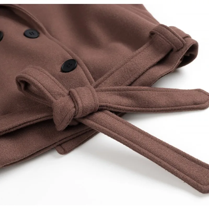 YYAHAHAS Europäische und Amerikanische Mode Jacke frauen Casual Lose Doppel Taste Revers Stil Woolen Mantel Weibliche Kleidung