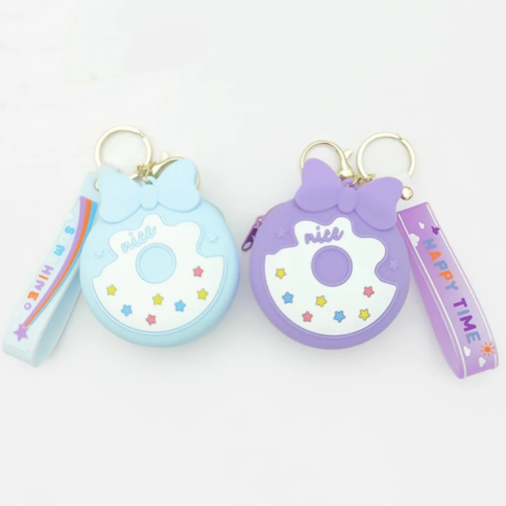 سيليكون محفظة نسائية للعملات المعدنية جولة Bowknot حقيبة سماعة الاذن لطيف سيليكون الحقيبة الملونة جولة تغيير حقيبة ل مفتاح حامل محفظة هدية ل