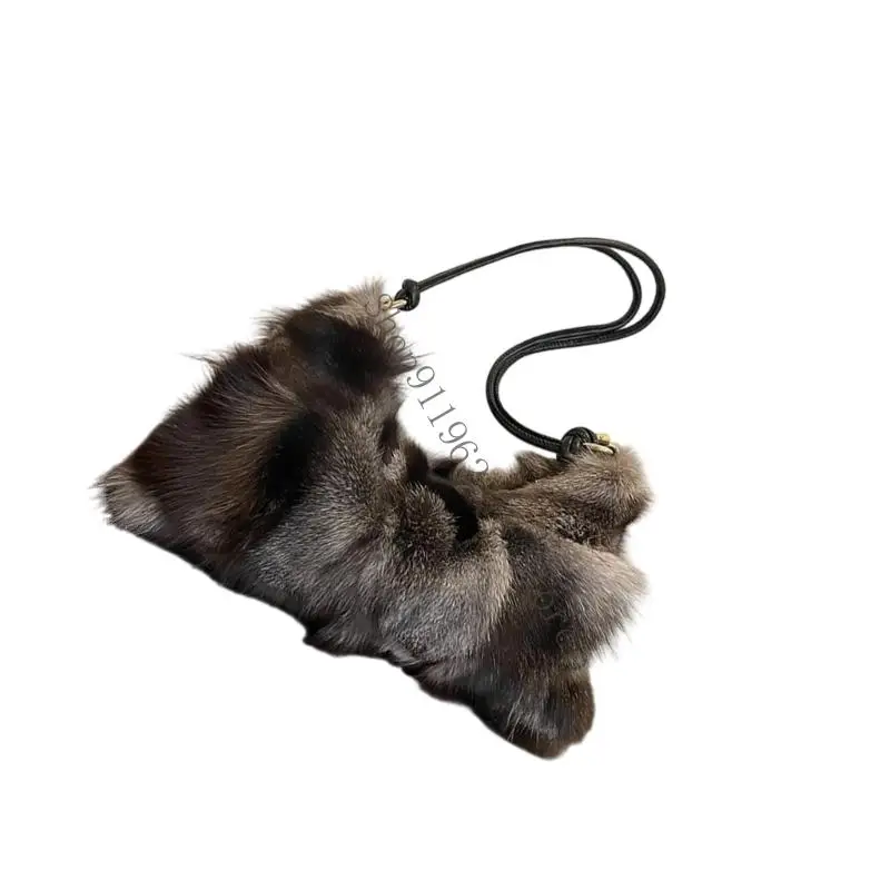 Bolso hombro a piel sintética felpa suave, Exterior, amplios compartimentos interiores para uso diario informal,