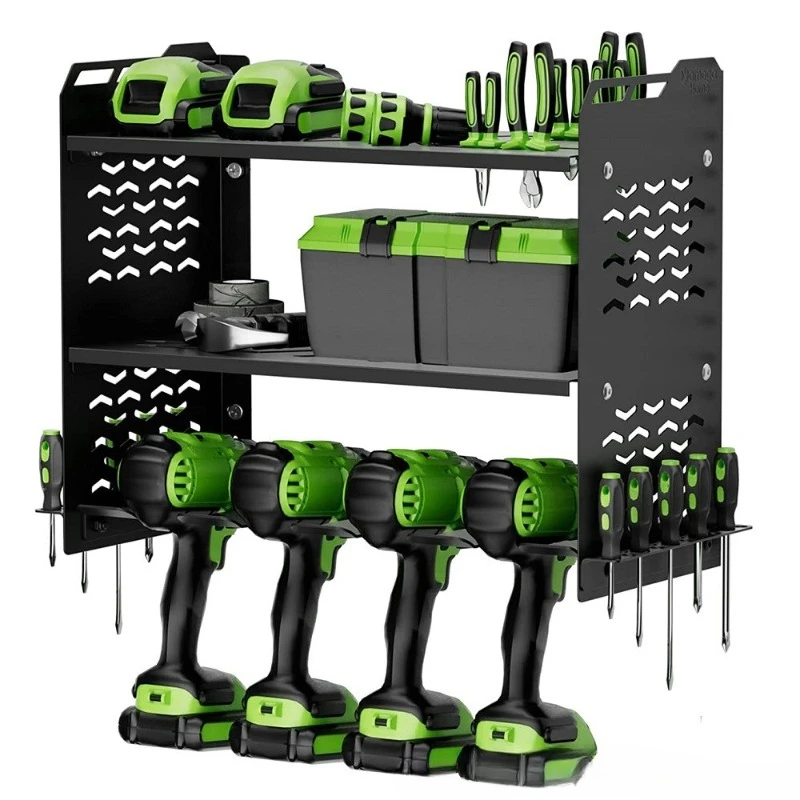 

Power Tool Finisher 3 Layer Heavy Duty Wall Mounted Drill Rack Garage Tool Finisher Variable Combination