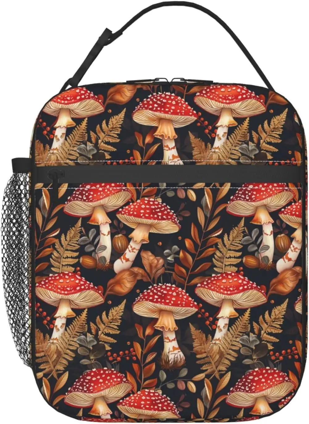 Vintage Lavender Perfume Bottle Insulated Lunch Bag, Floral & Butterfly Thermal Tote