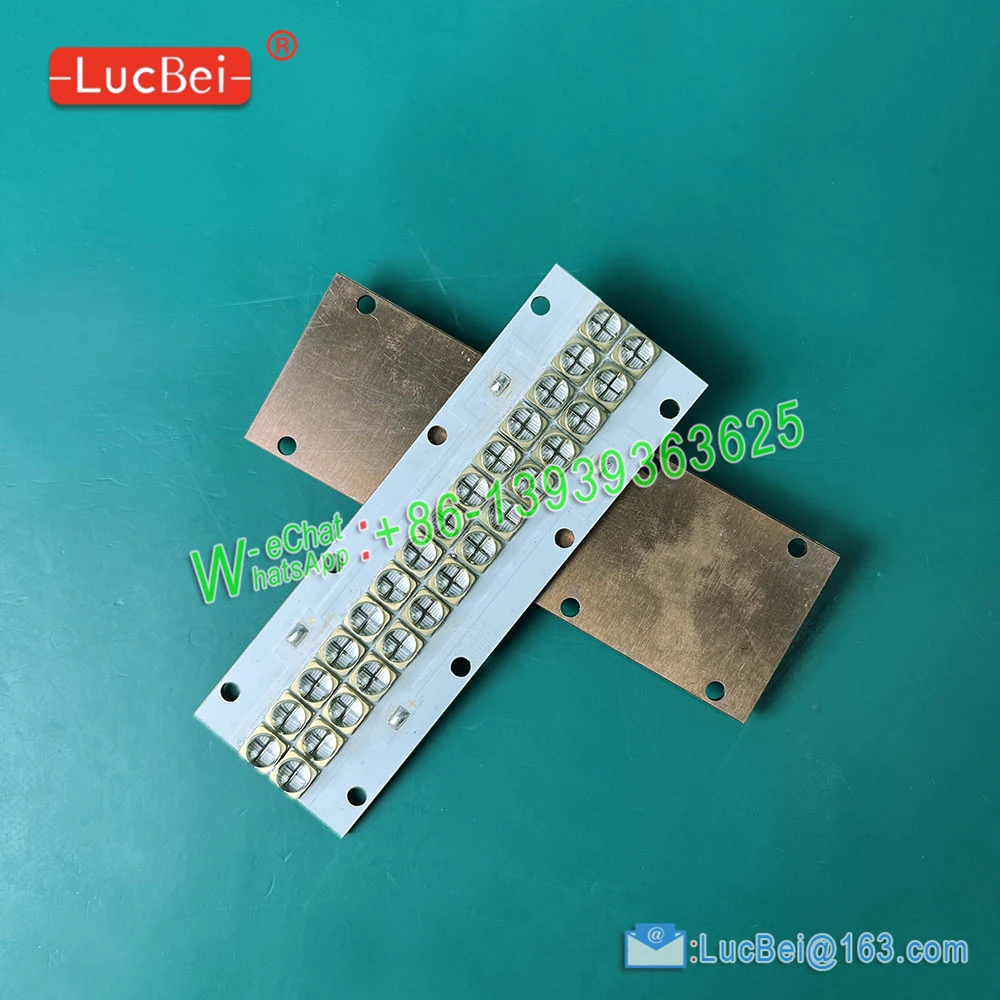 365NM UV LED Splicing Module For Uv Flatbed Printer Furniture UV Varnish Baking Dry Curing UV LED Lamp 6565 395NM Chip 104*35 Mm