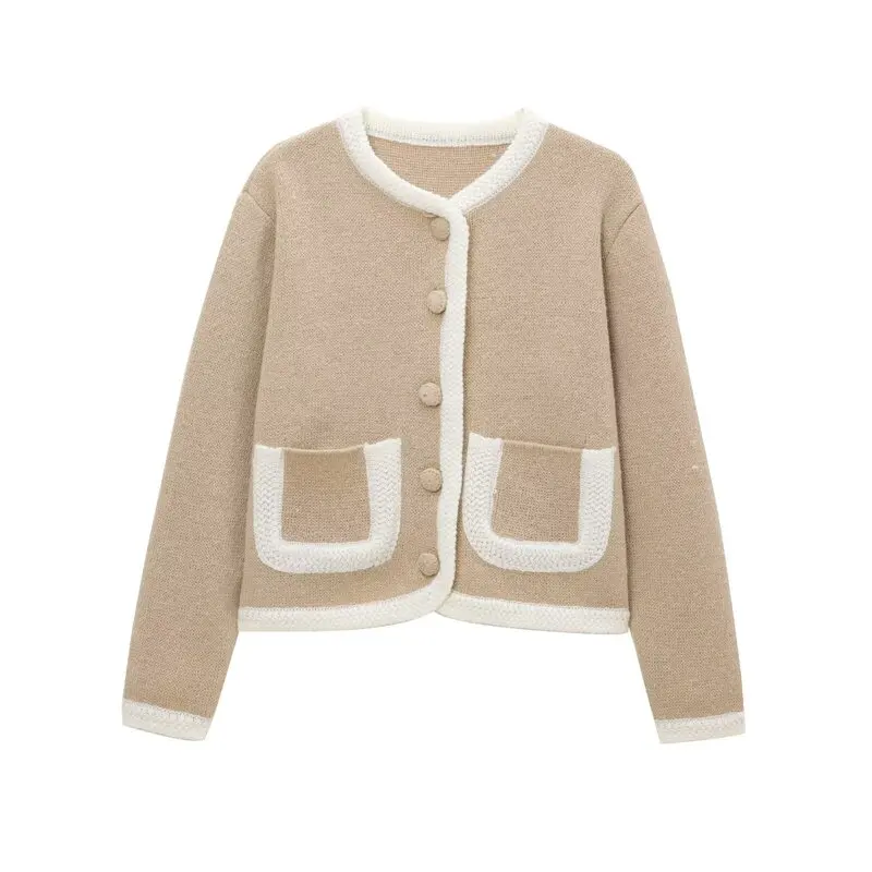 

2024 Autumn New Sle Women's Versatile Slimming ort Quilted Jaet Color Blo Retro Fragile Sle Straight Cut Regular Le...