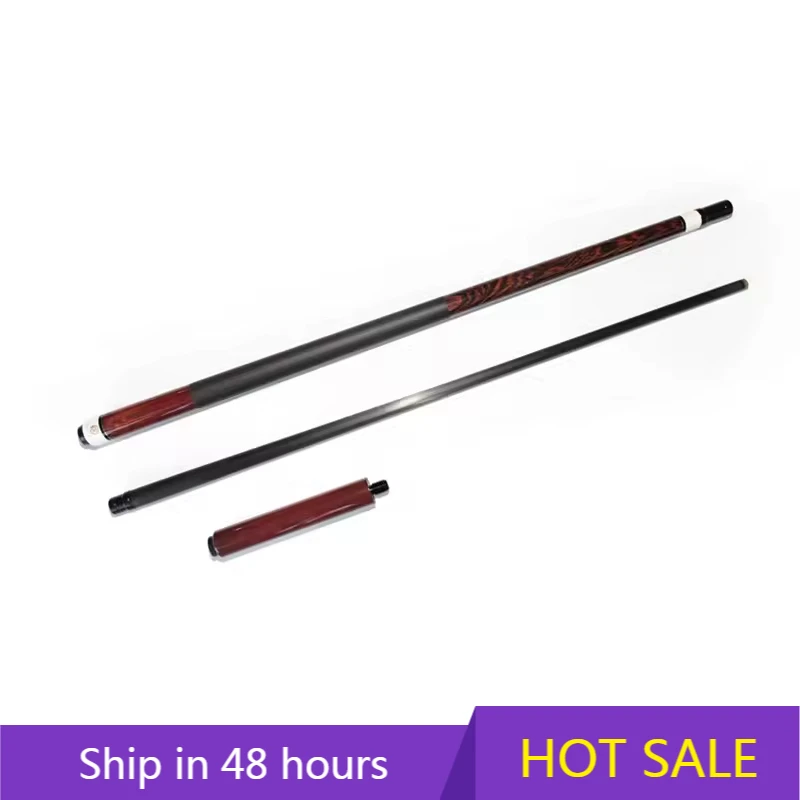 

POWER LEAP Premium Carbon Fiber Pool Cue 12.4mm 3 Piece Break Down Design with Wood Grain Finish and Extension Professional Bill
