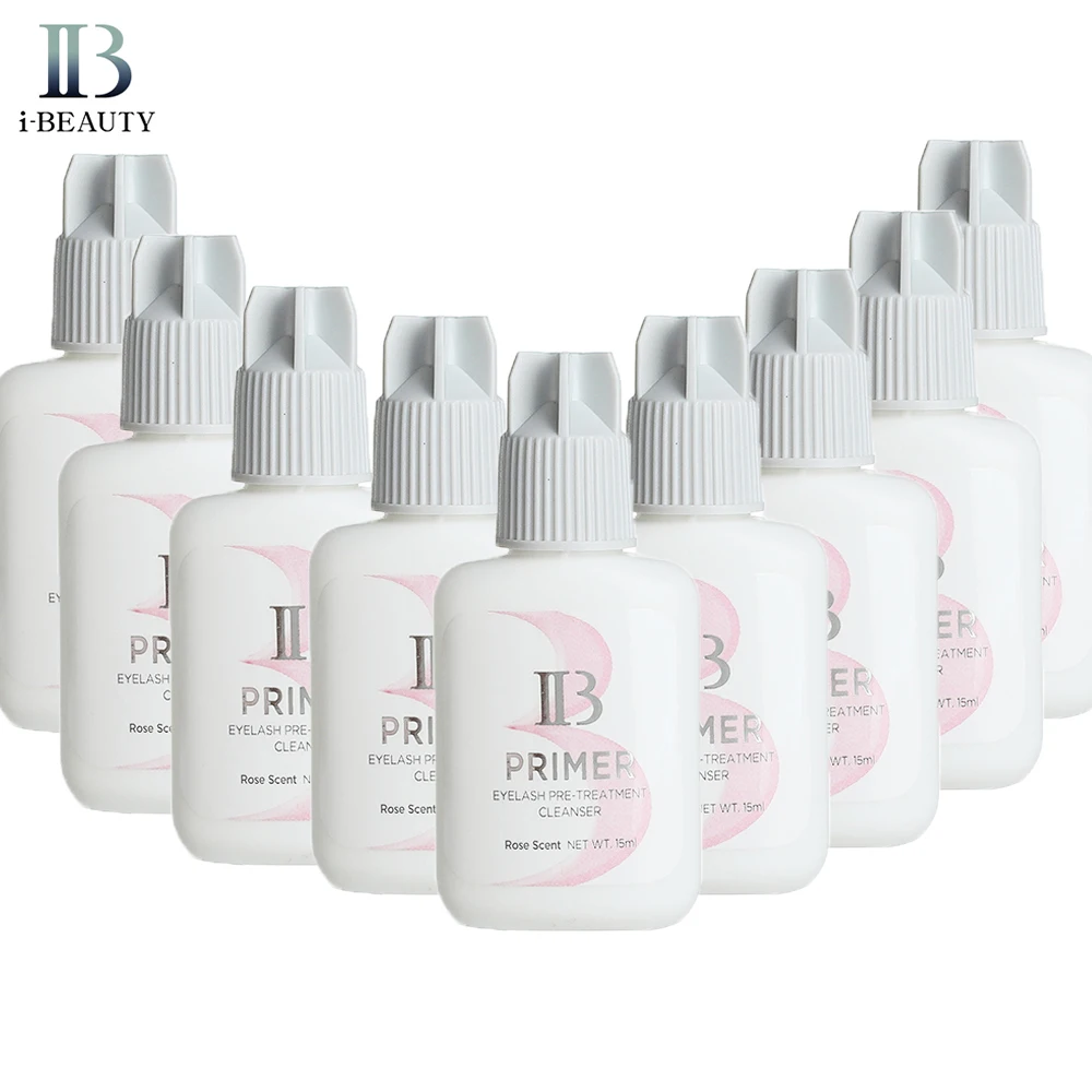 10pcs Rose Scent Primer I Beauty Eyelash Extension Glue Primer Clear Glue Primer 15ML IB Private Label Accept