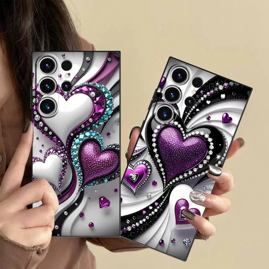 Funda Phone Cover Case for Samsung Galaxy S26 Ultra S10 S9 S20 Ultra S24 S21 FE Note 20 8 9 10 S25 Plus S23 Gorgeous Retro Love