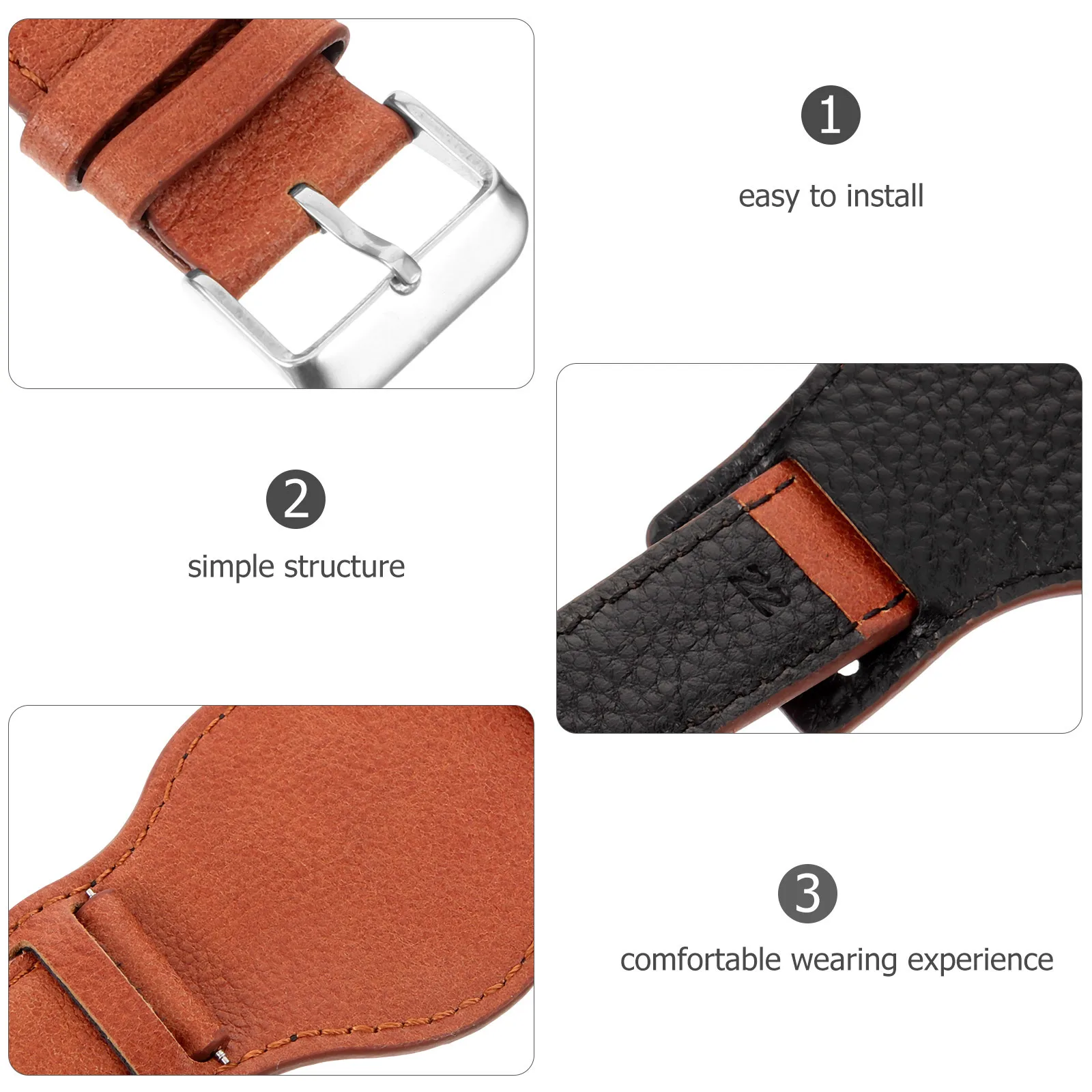 

Vintage Watch Band Classic Color Smooth Touch Replacement Watch Strap for Men Fashion Wristwatch Accessory