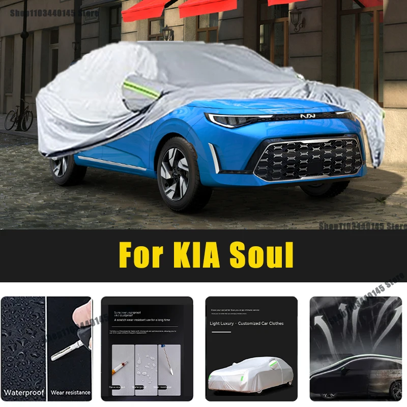 

Full Car Covers Outdoor Sun UV Protection Dust Rain Snow Oxford cover Protective For KIA Soul Accessories car umbrella