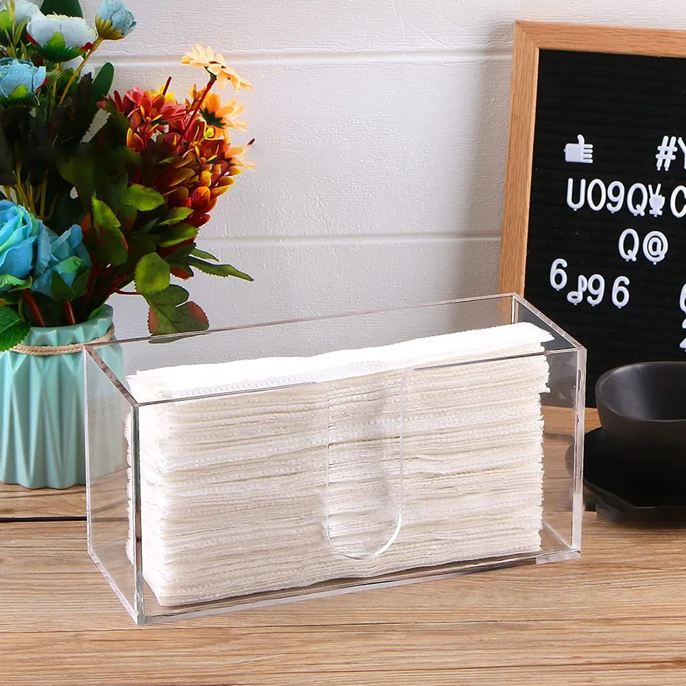 

Countertop Paper Towel Dispenser Acrylic Paper Towel Holder Space Saving Paper Towels Storage Container Simple for Dining Room