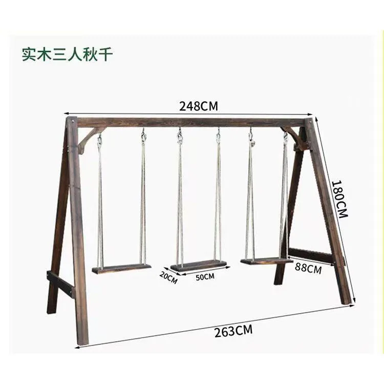 Antiseptic wood swing swing swing outdoor courtyard rocking hanging chair household wooden terrace multi-person yard