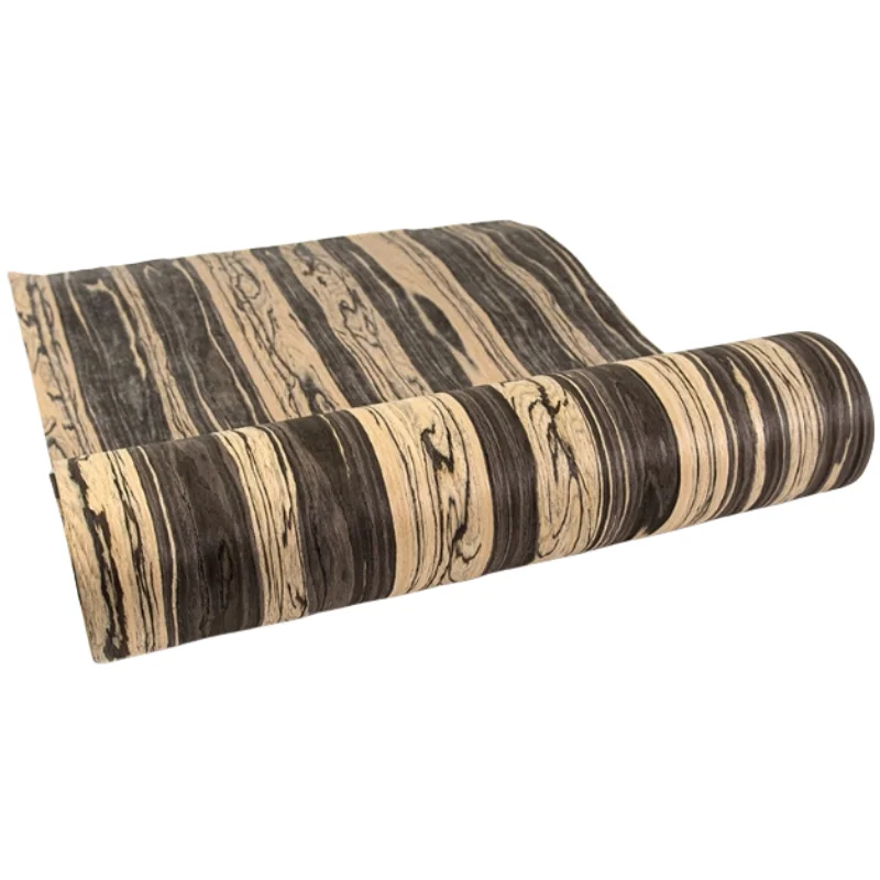 Tech Ebony Wood Veneer Sheet Black White Landscape Pattern for Furniture Cabinet Decor Wall Paneling Veneer L:2.5metersX58cm