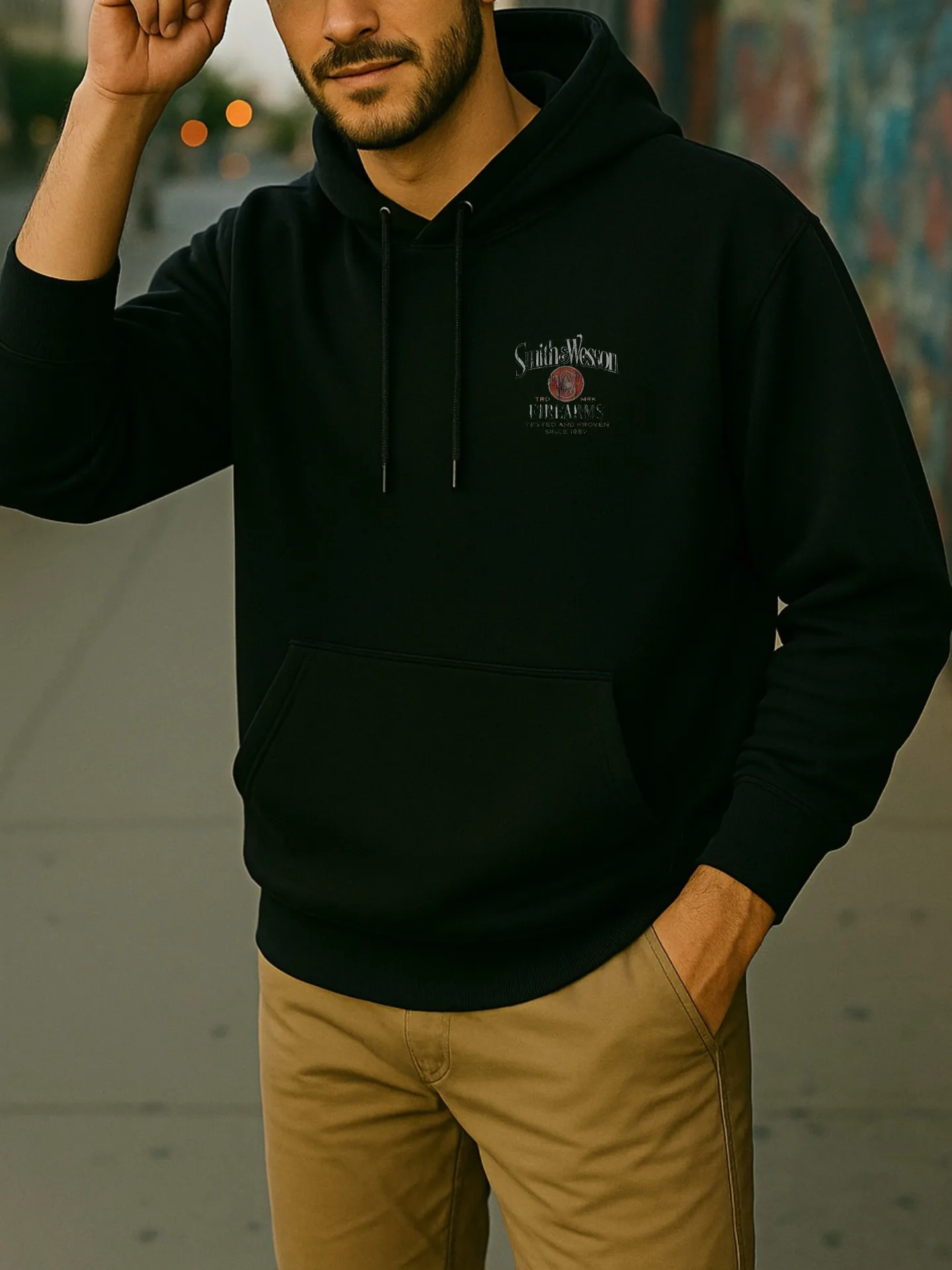 هوديي جرافيك للرجال، طراز كاجوال كبير الحجم، مبطن بالصوف، طباعة حروف، للشباب، للارتداء اليومي