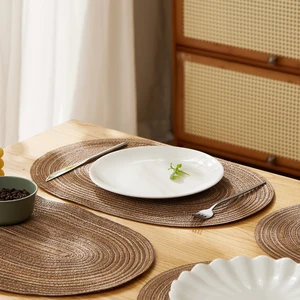 Geflochtene Taschen aus Baumwoll für Tisch, ovaler Seil, Nicht -Slip 12 Hauptverkaufsgewebe für Sousplat - №4