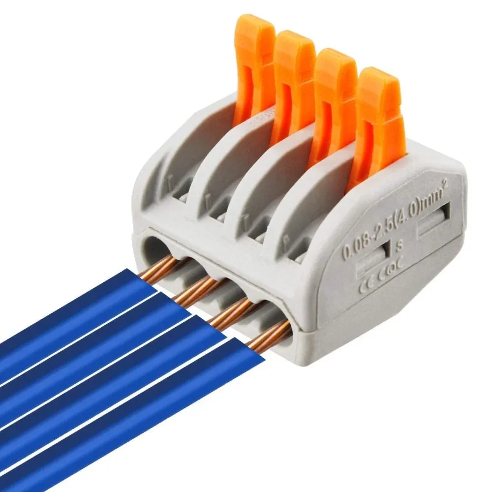 

50 шт., электрические разъемы для рычажных проводов, 28-12 AWG, комбинированные изолированные клеммы с несколькими шпильками 2/3/5, быстроразъемное соединение