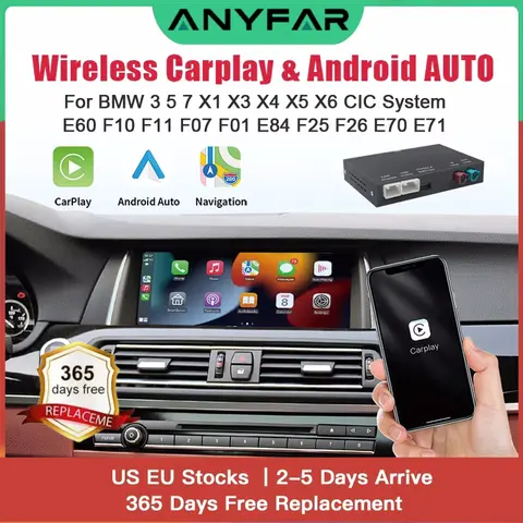 Wireless Carplay Android AUTO For BMW 3 5 7 X1 X3 X4 X5 X6 CIC System E60 F10 F11 F07 F01 E84 F25 F26 E70 E71 Airplay Camera