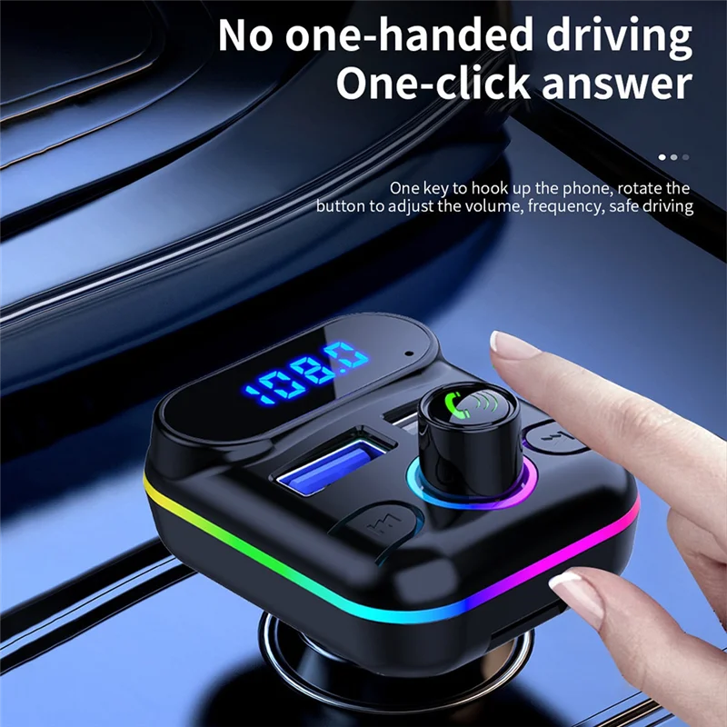 Car Hands-Free M33 Bluetooth-Compaitable 5.0 FM Transmitter Dual USB Charger Kit MP3 Modulator Player Disk Player