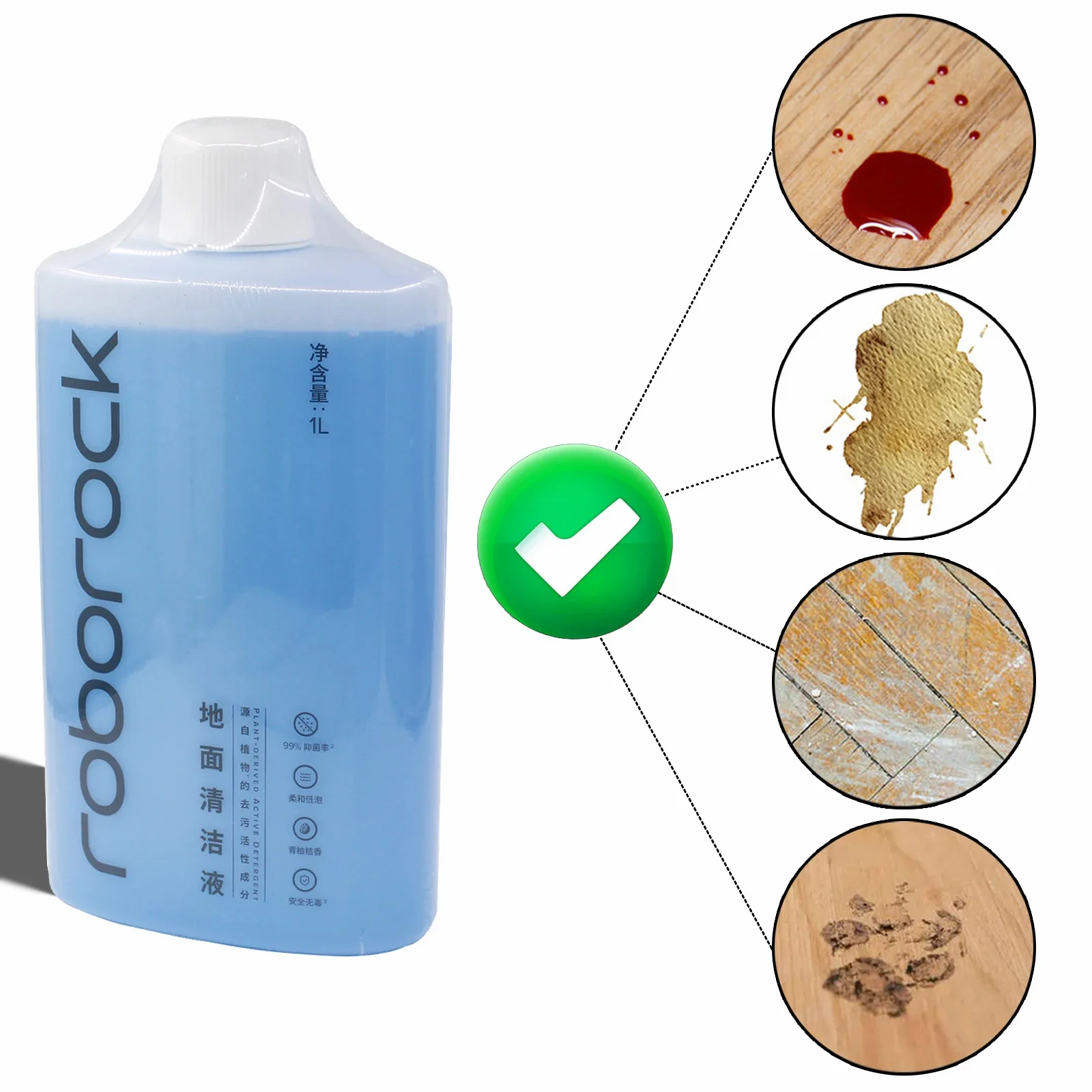 Original Floor Cleaning Solution Roborock S7 Maxv Ultra S7 Pro  Vacuum Cleaner Spare Parts 1L Robot Mops Antibacterial