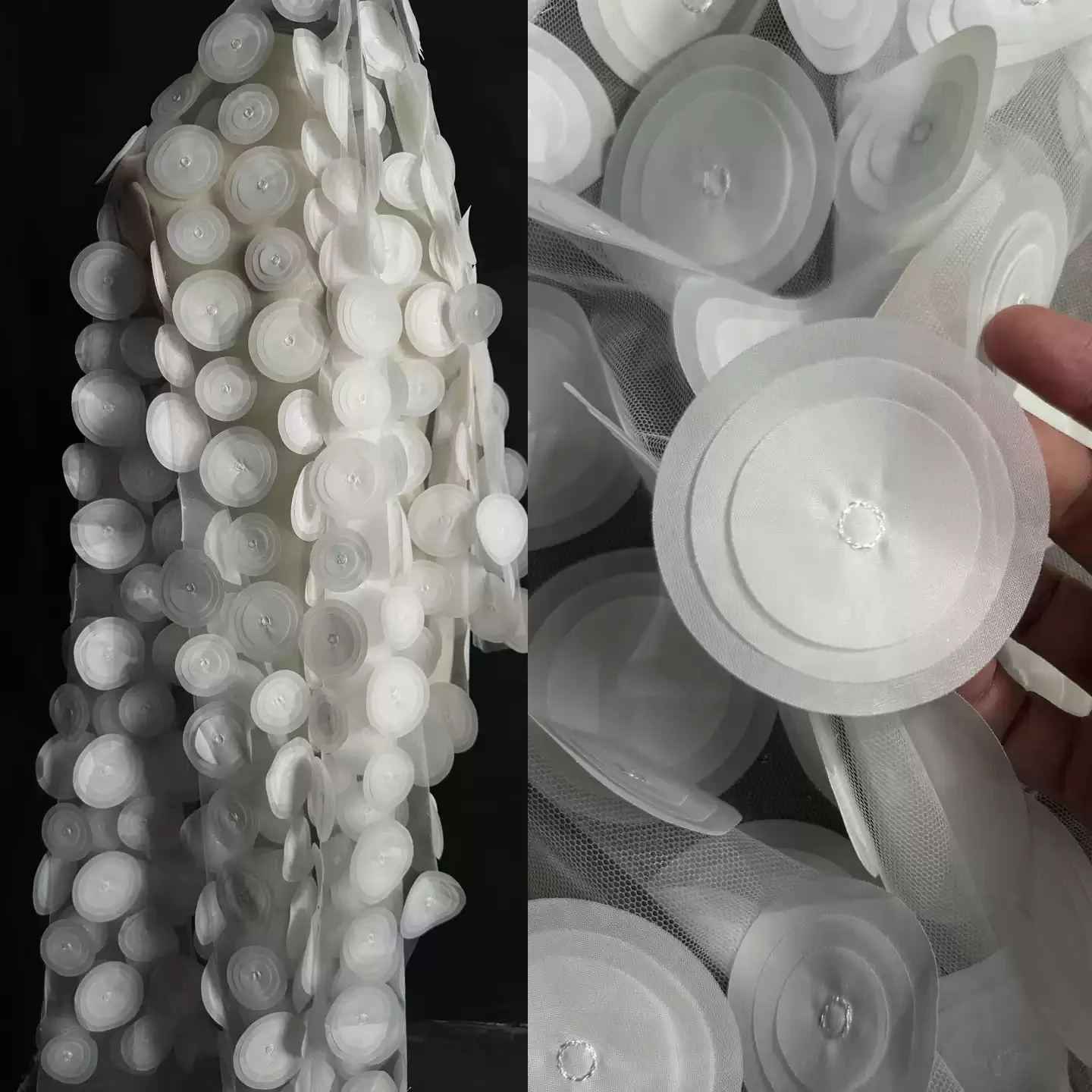 オリジナル3d高品質テクスチャウエハース透視クリエイティブメッシュ素材手作り背景フォーマルドレス衣類生地