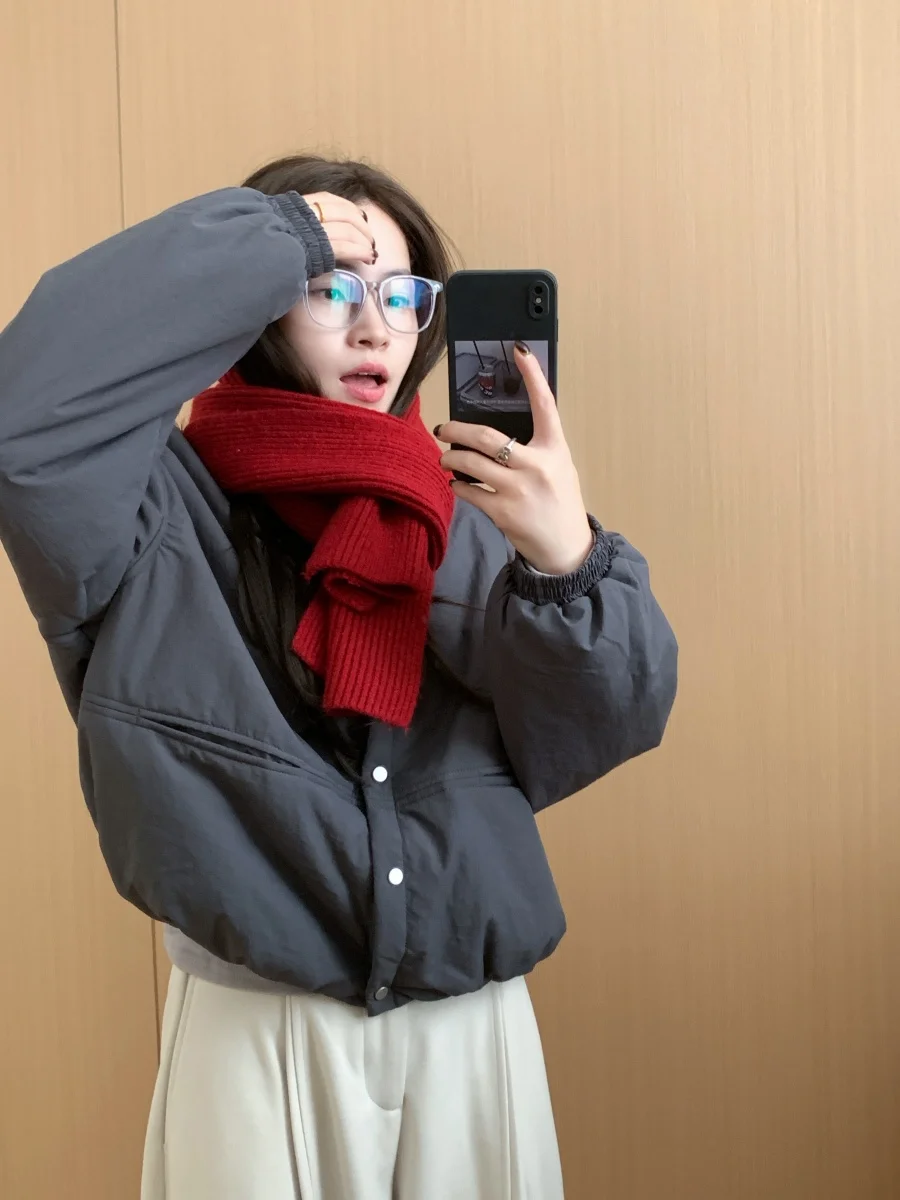 

Женское корейское хлопковое пальто Thiened ort Bread Jaet, прямое хлопковое пальто с теплым воротником, новое зимнее поступление