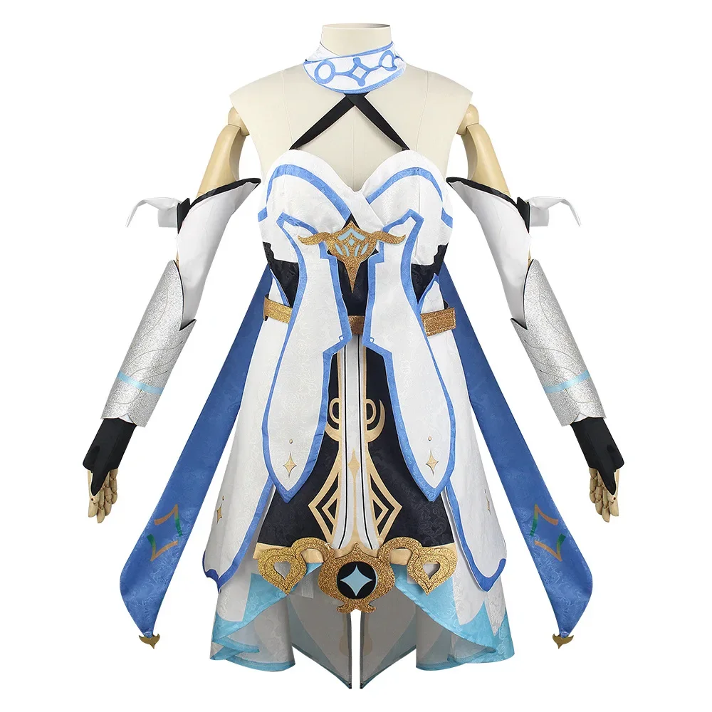 Jeu Genshin Impact Cosplay pour femme, Lumine Pakaian Kostum, robe de soirée d'Halloween et de carnaval, uniforme d'anime, ensemble de robe pour fille