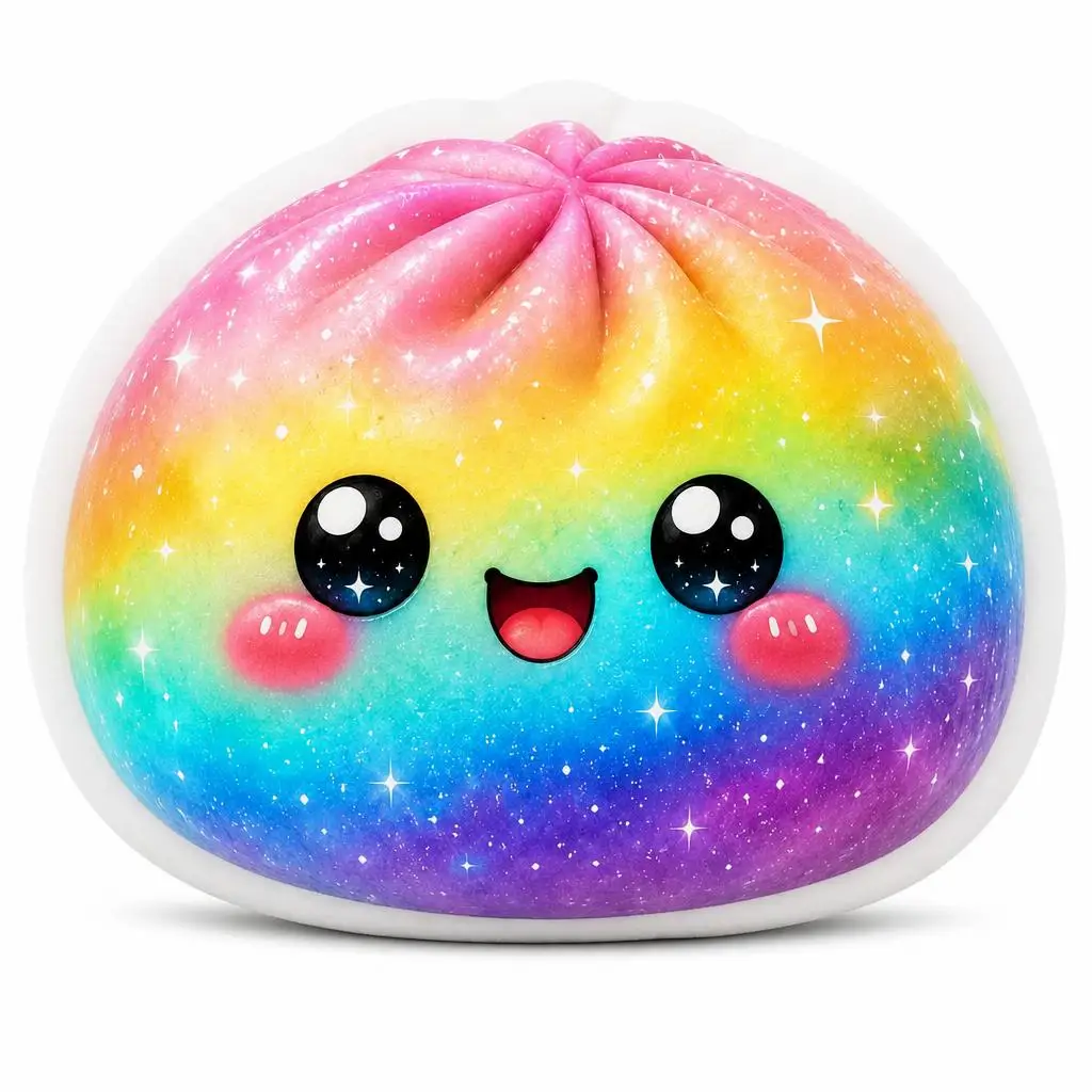 Dumpling Rainbow Galaxy Bun Sparkle Plush Pillow Cushion Funny Stuffed Throw Pillow Home Decor Gift Sofa Bed Children's Room