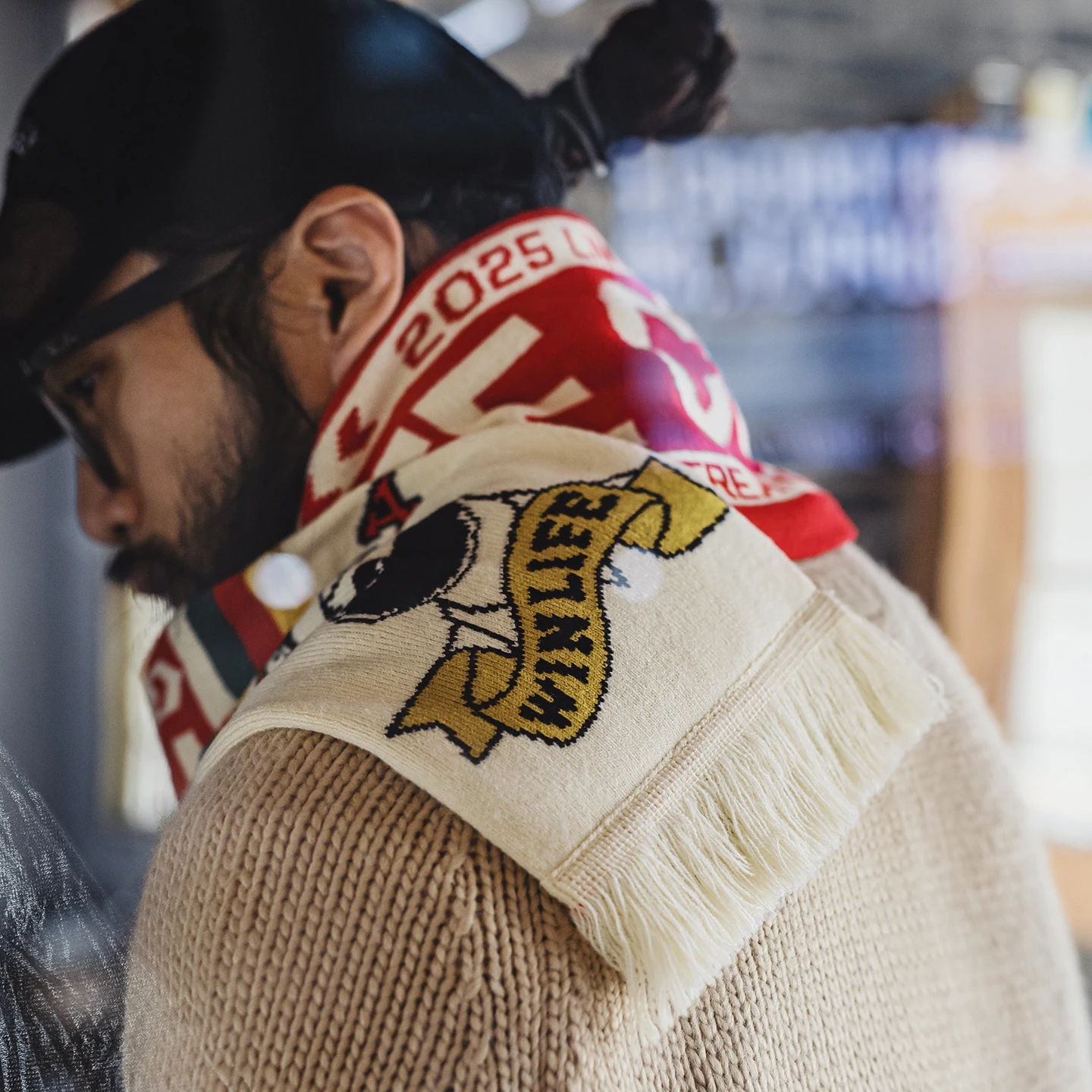 Maden خمر وشاح مطبوع التباين الجاكار نمط وشاح مع هامش لينة ودافئة الشتاء الرقبة التفاف للجنسين ارتداء تنوعا